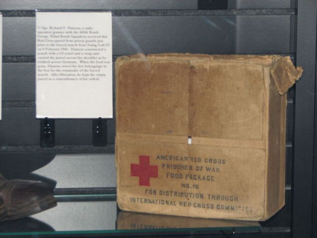 Richard's Red Cross box on display at the 8th Air Force Museum